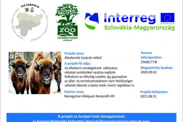 Interreg Projekt kezdődött Állatparkunkban