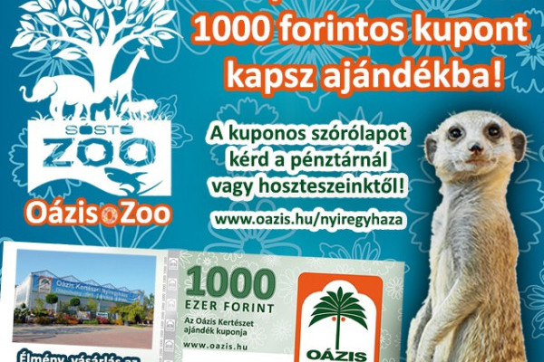 Oázis Ajándékkupon a jegy mellé!